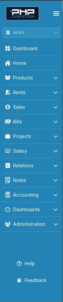 Sidebar Menu CRUD