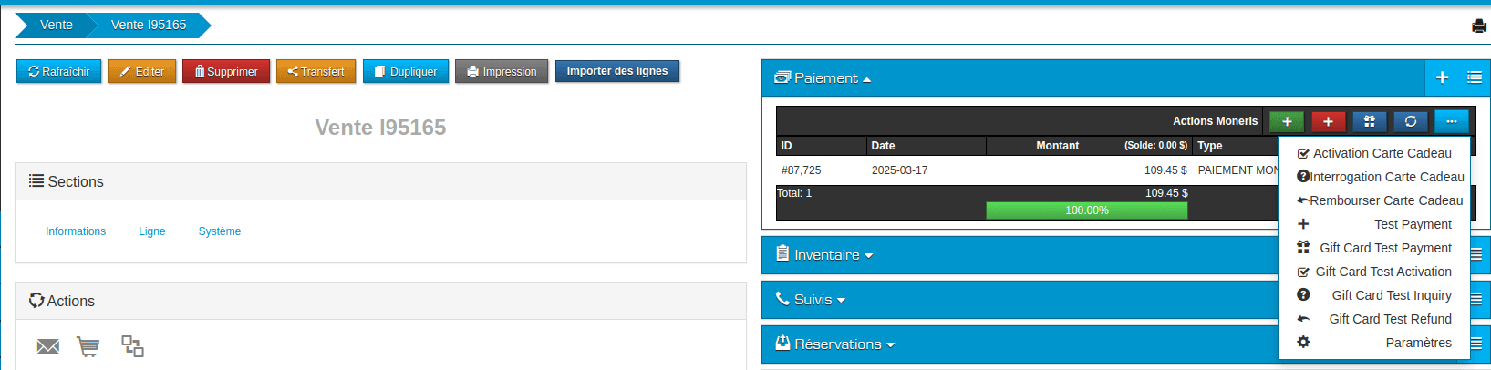 Legacy sidebox for payments