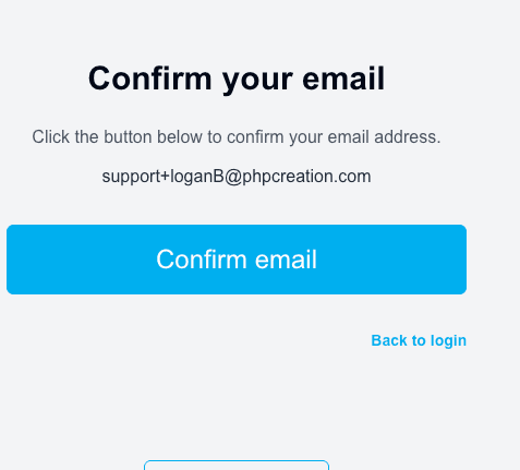 Confirm email prompt