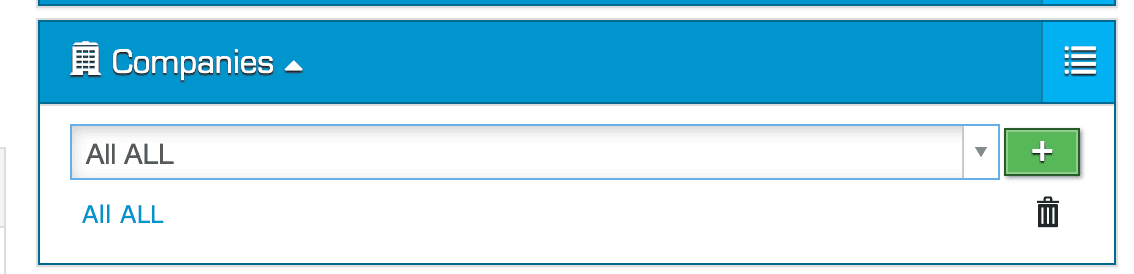 Assign the company All ALL to the user